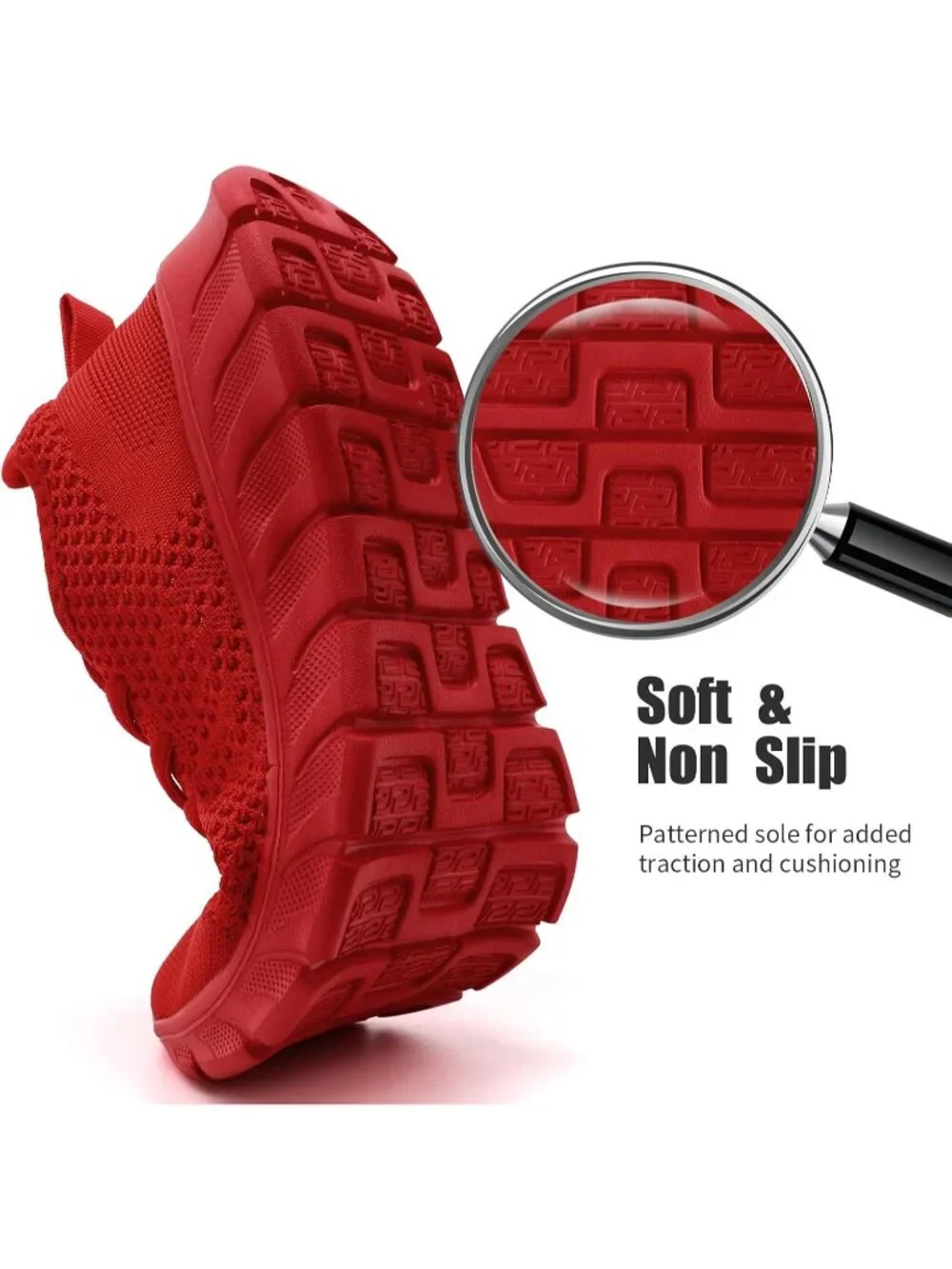 🆕Men's Red Mesh Running Shoes Slip On Tennis Walking Sneakers Gym Athletic
